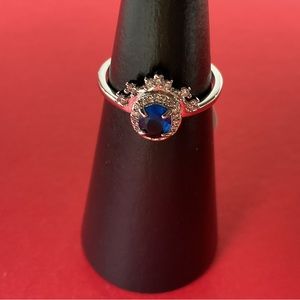 Bomb Party RBP3954 “Plenty of Sunshine” LC Sapphire on Rhodium Size 8 Ring NWT